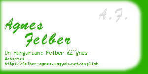 agnes felber business card